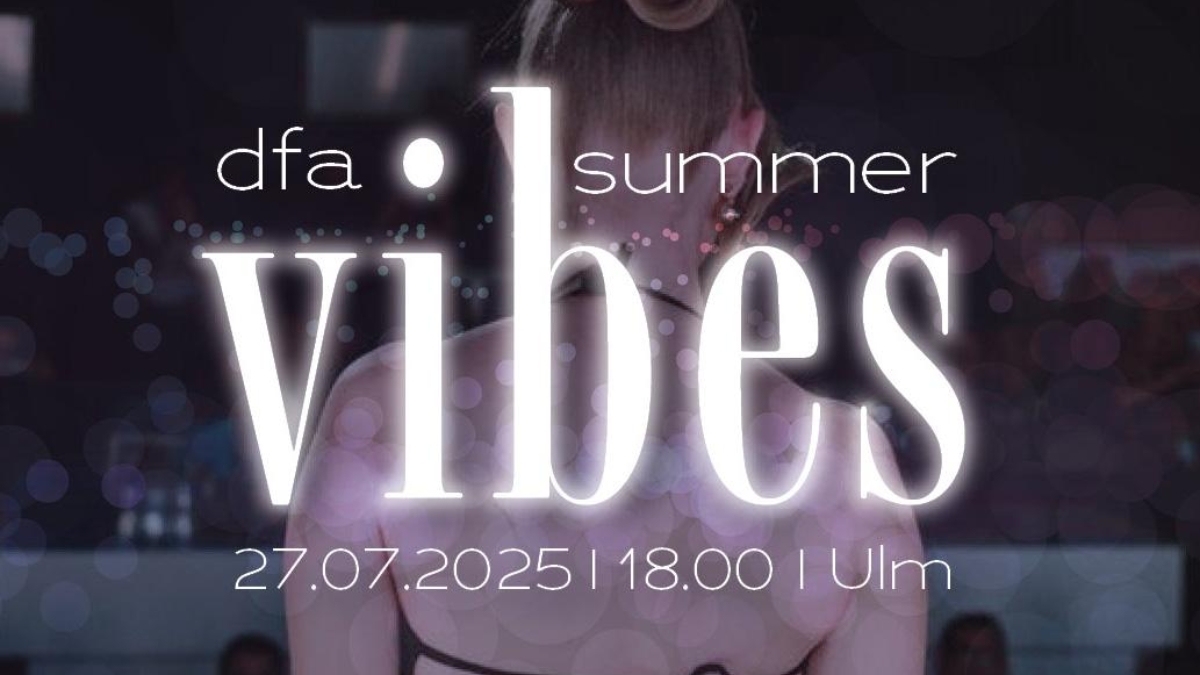 Plakat für das Sommer Vibes Event mit Datum und Ort in Ulm.